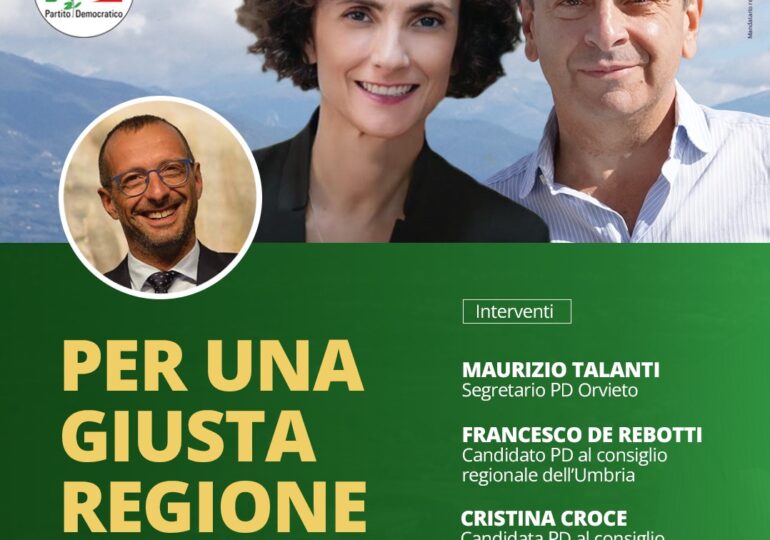 Elezioni Umbria Matteo Ricci europarlamentare 10 nov a Orvieto