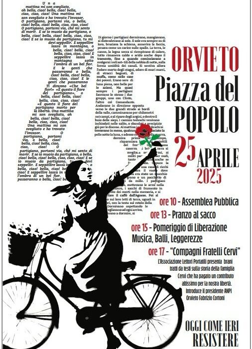 Venerdì 25 aprile ore 10 Piazza del Popolo festa Liberazione
