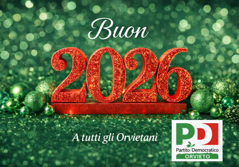 Buon 2026 a tutti gli Orvietani dal PD di Orvieto e dai suoi Circoli