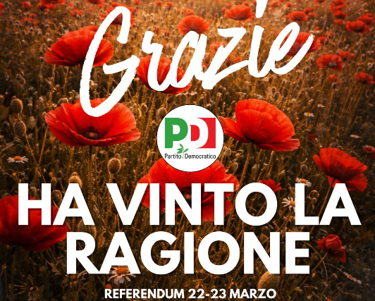 Referendum "Ha vinto la Ragione" Grazie dal PD Orvieto